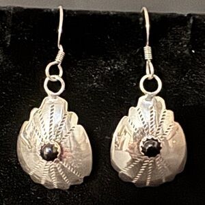 Elegant Silver and Black Earrings
